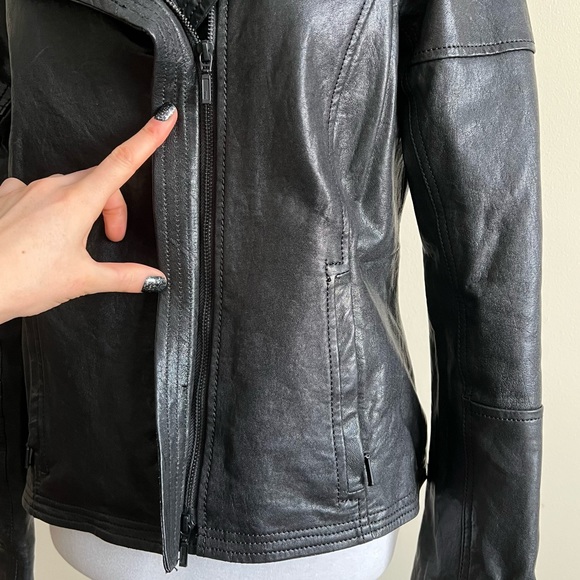 y2k danier leather insulated faux fur jacket - Picture 6 of 16